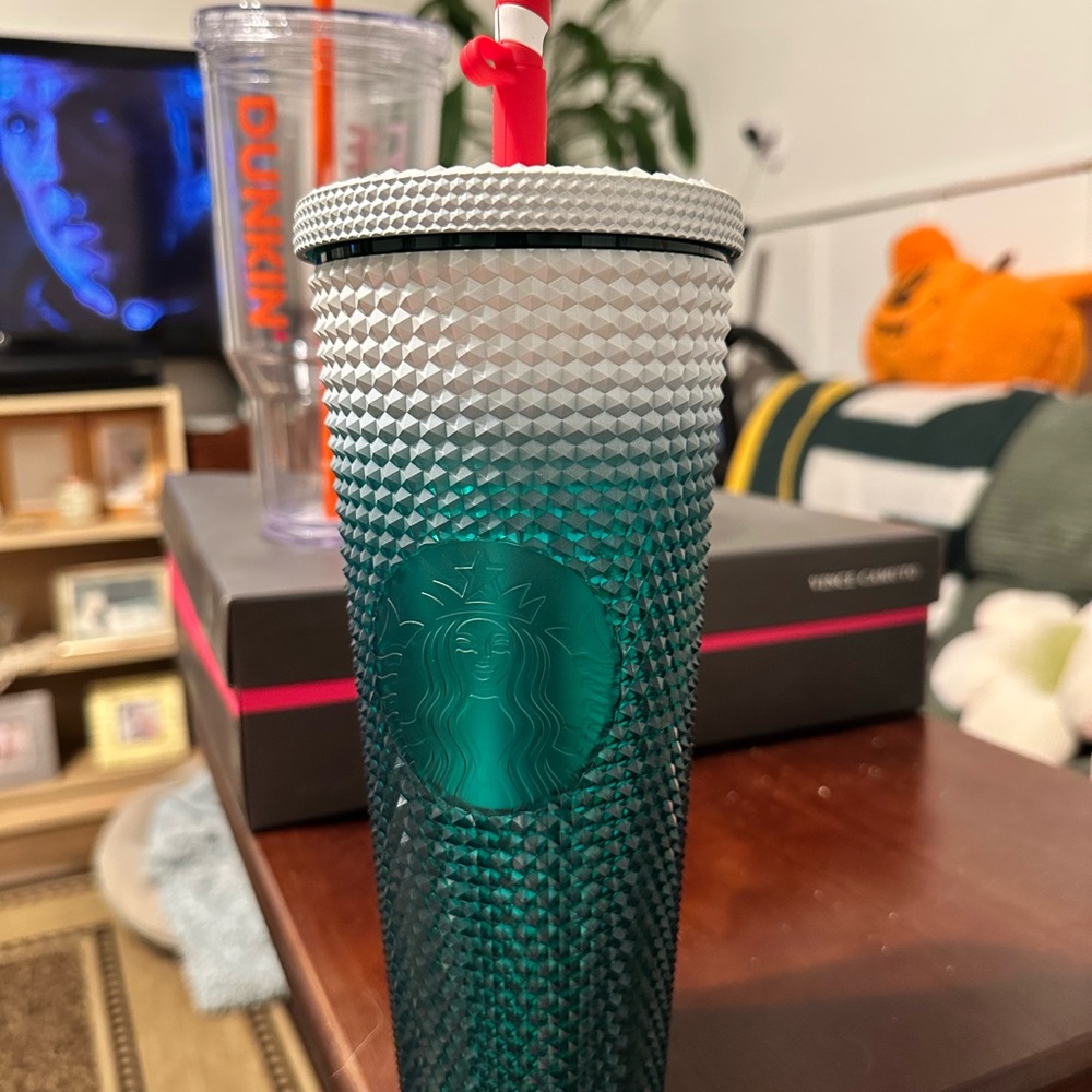 Starbucks Gradient Teal and Silver Tumbler